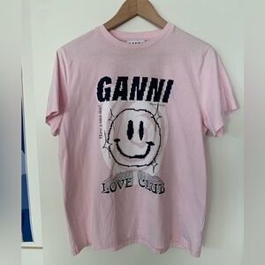 GANNI Love Club T-shirt - Light Pink - Size M